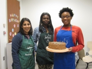 Binni with Nnedimma and Mia and their Birthday Cake